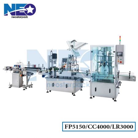 Automated Chemical Products Filling Capping and Labeling Packaging Line - Ink filling packaging machine, chemical liquids filling capping machine